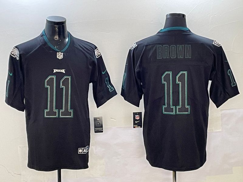 Men Philadelphia Eagles #11 Brown Black Classic 2025 Nike Limited NFL Jersey style 1->philadelphia eagles->NFL Jersey